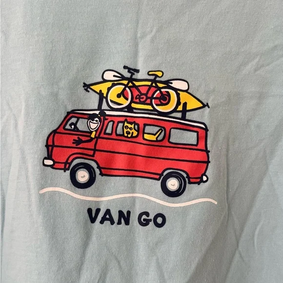 🌼 Life is Good “Van Go” Light Blue Women’s Tank Top – Size L - Picture 3 of 7